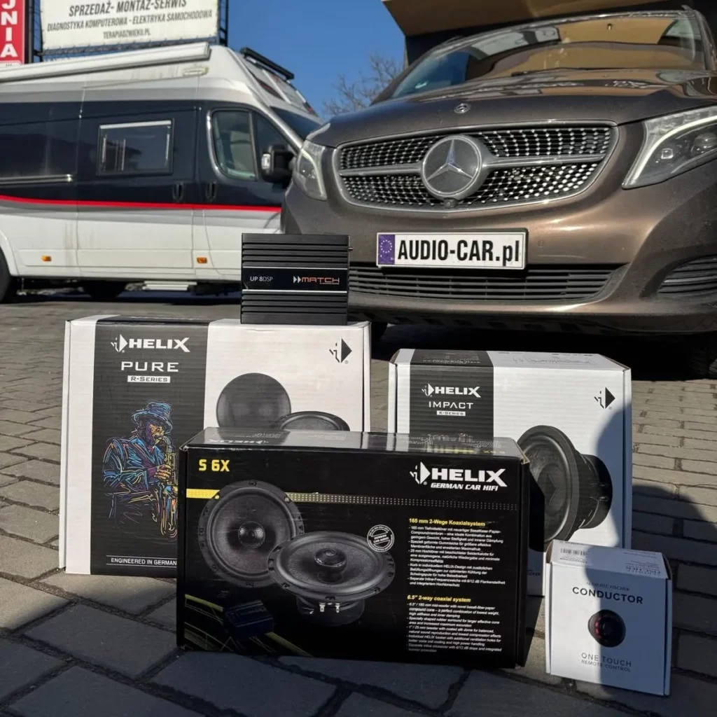 Mercedes-Benz klasy V – głośniki HELIX Compose i PURE przed montażem – Audio Car Kielce