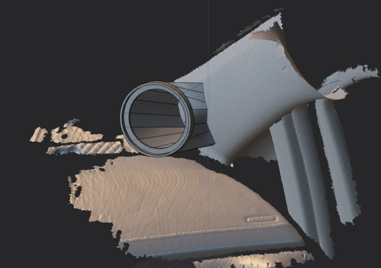 Obudowa głośnika w słupku – projekt na skanie 3D słupka