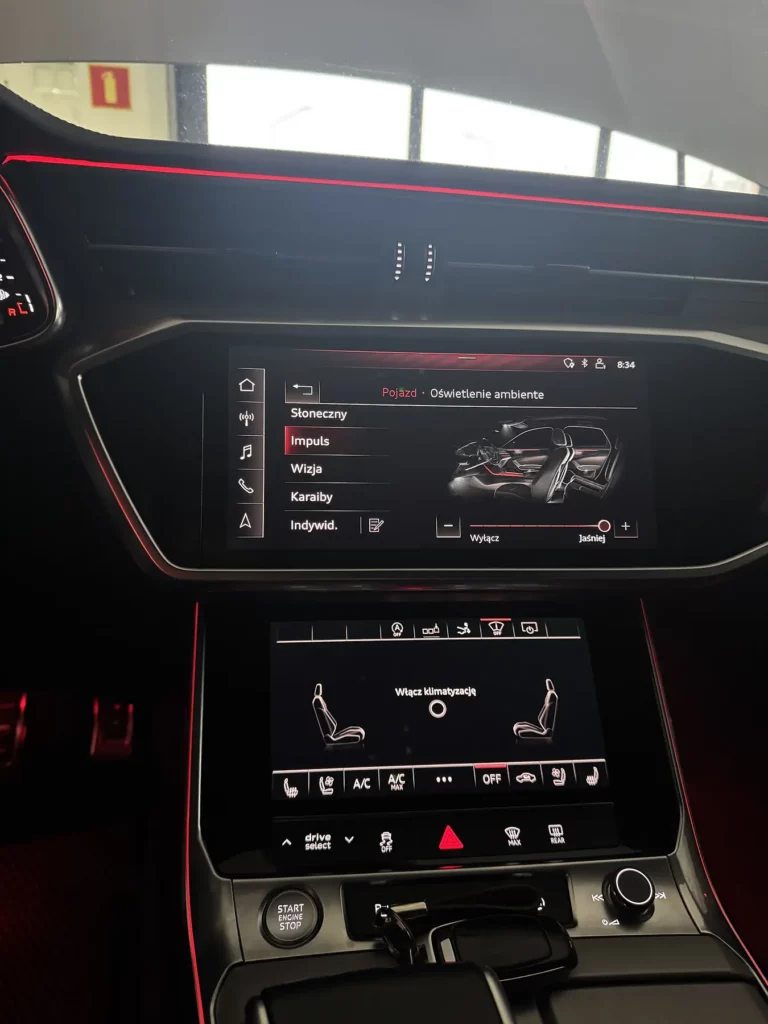 Audi A6 C8 – ustawienia ambientu w fabrycznym menu